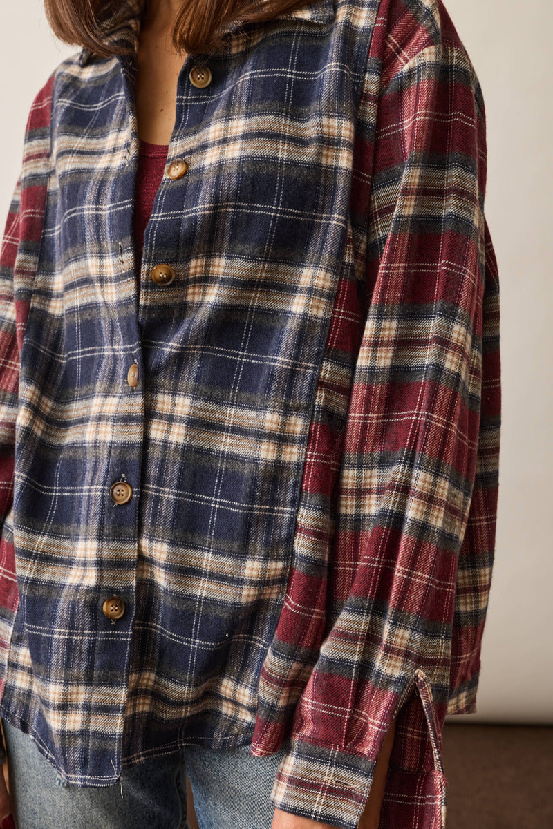 Camicia Quadri Wood borgogna|Colore:Borgogna