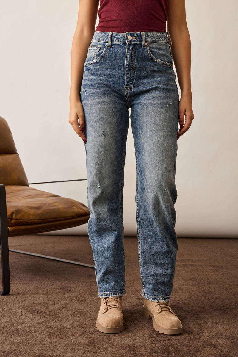Jeans Carrot Strappi denim|Colore:Denim