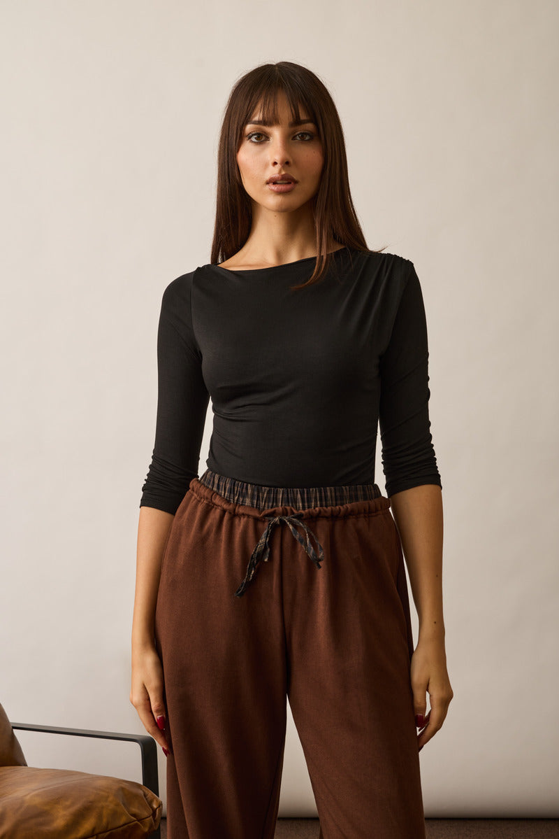 Maglia Con Arriccio nero|Colore:Nero