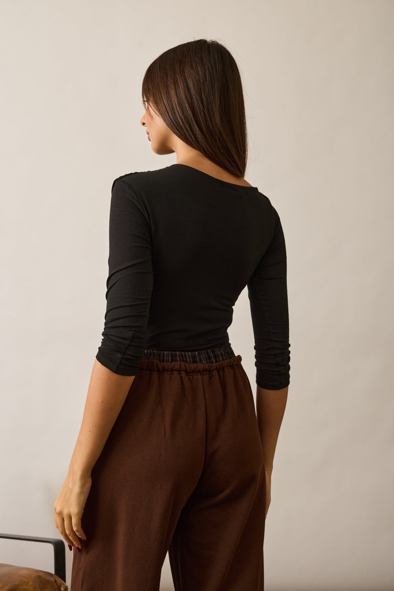 Maglia Con Arriccio nero|Colore:Nero