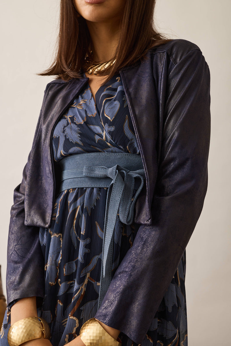 Bolerino Nabuk blu|Colore:Blu