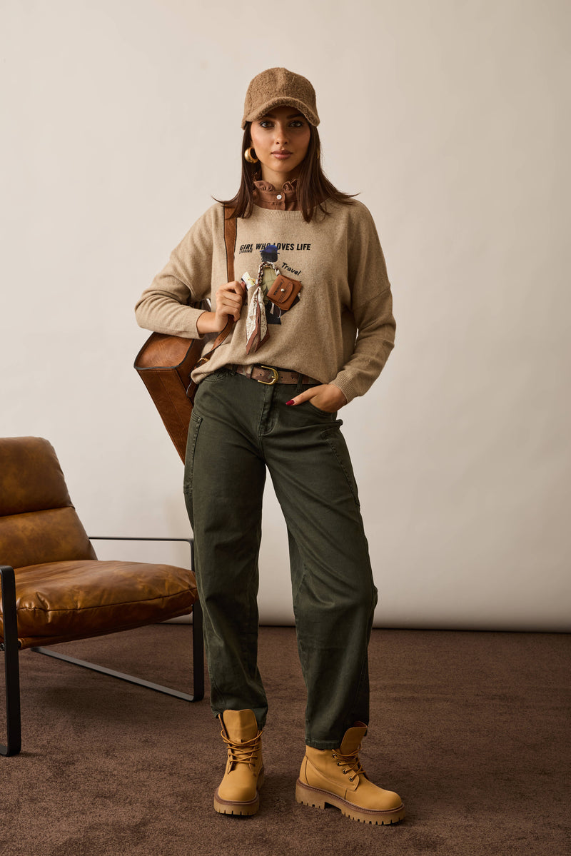 Pantaloni Con Tasconi verde militare|Colore:Verde militare