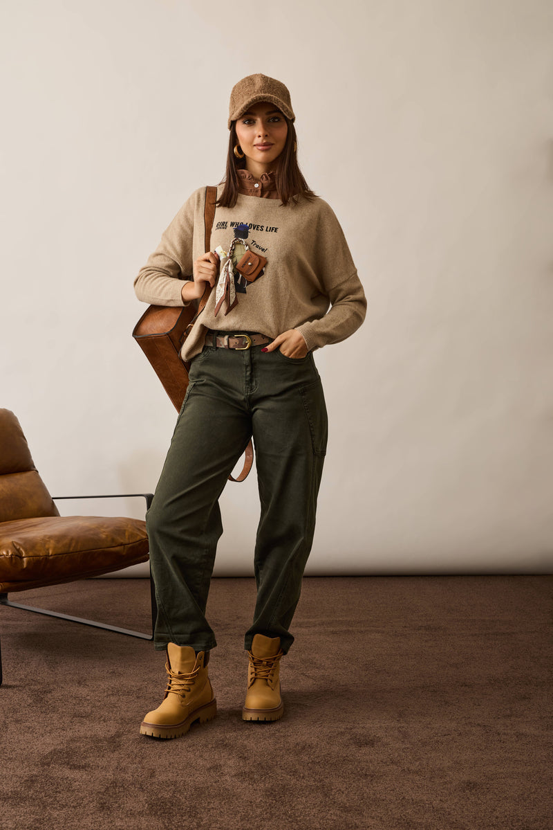 Pantaloni Con Tasconi verde militare|Colore:Verde militare