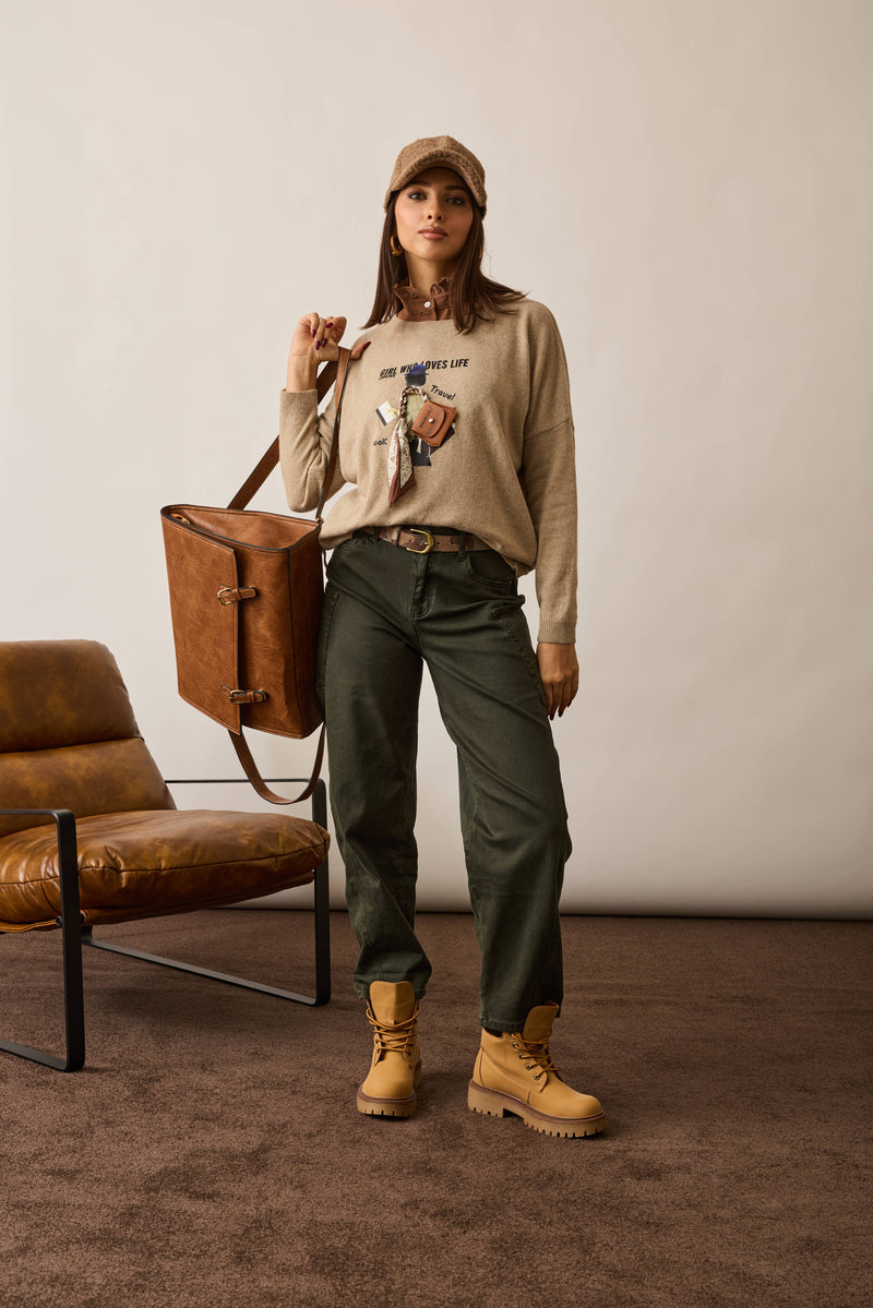 Pantaloni Con Tasconi verde militare|Colore:Verde militare