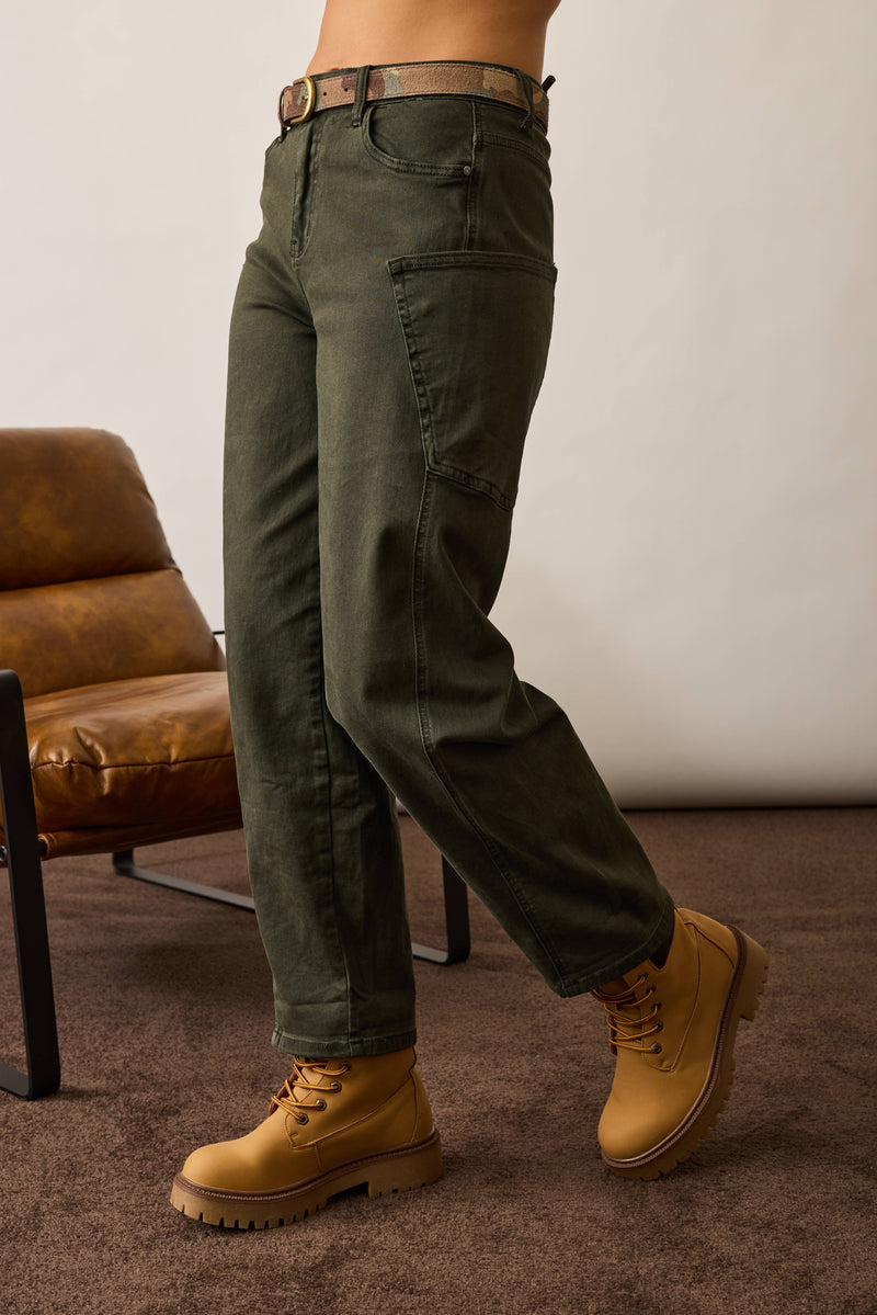 Pantaloni Con Tasconi verde militare|Colore:Verde militare