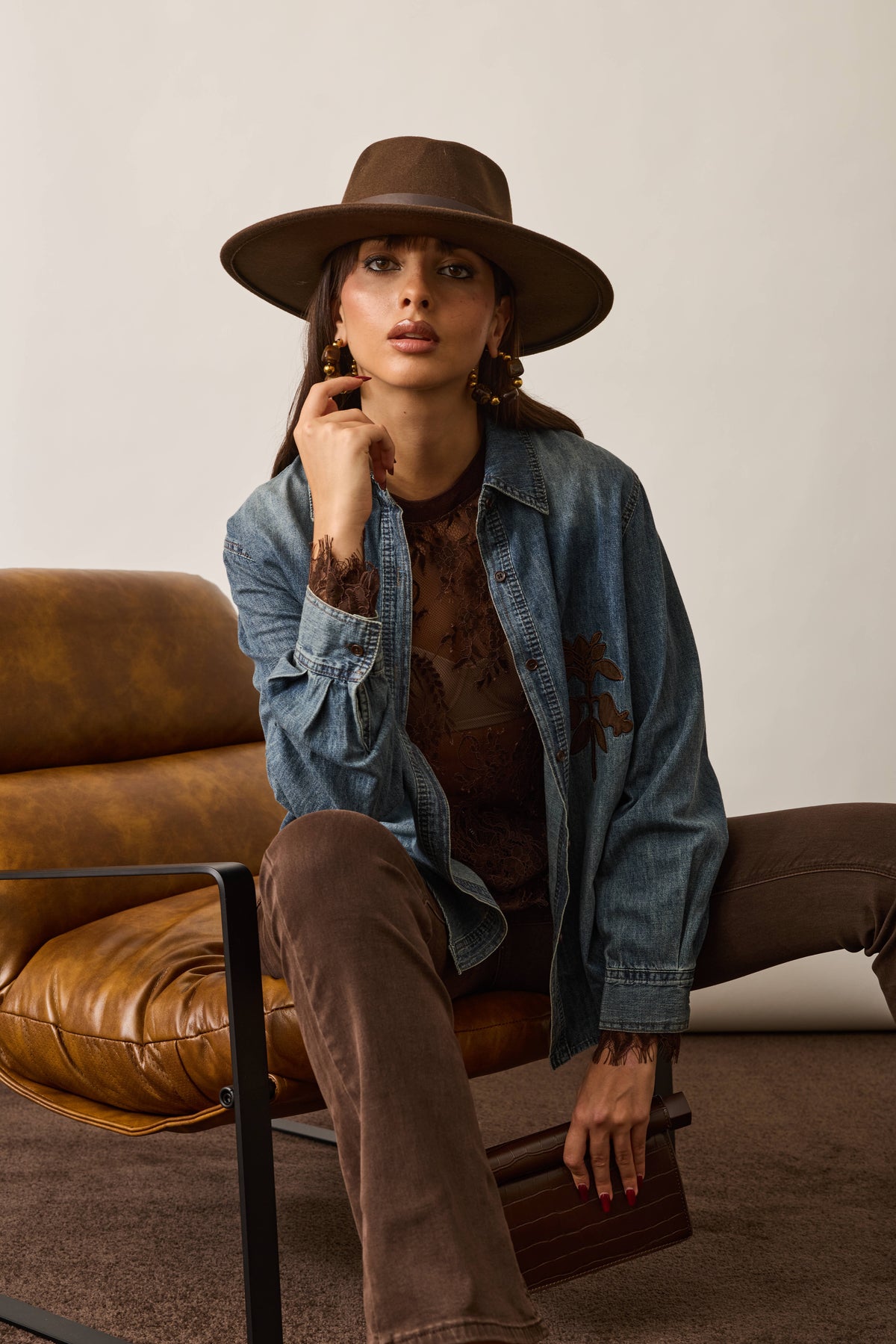 Camicia Denim Con Applicazioni denim|Colore:Denim