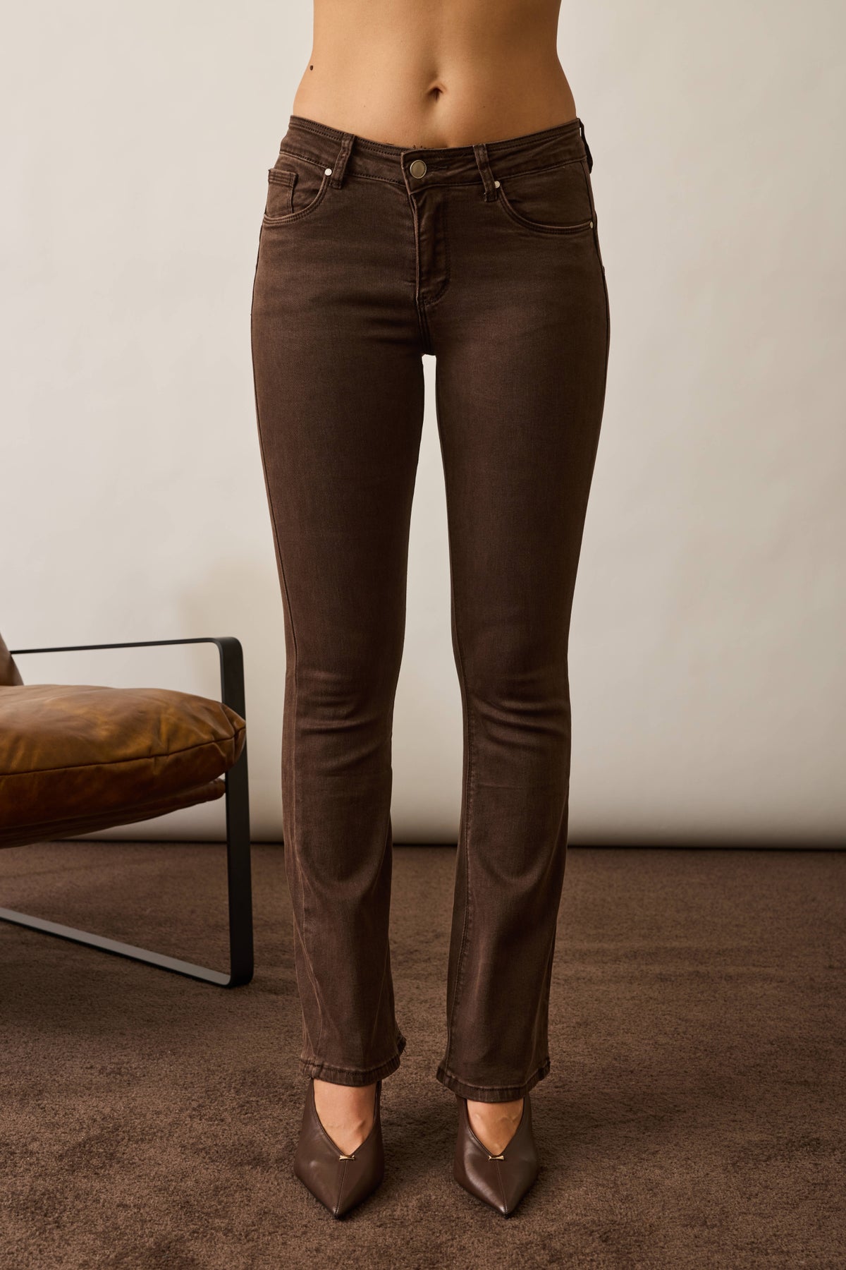 Pantalone Colorato Zampa testa di moro|Colore:Testa di moro