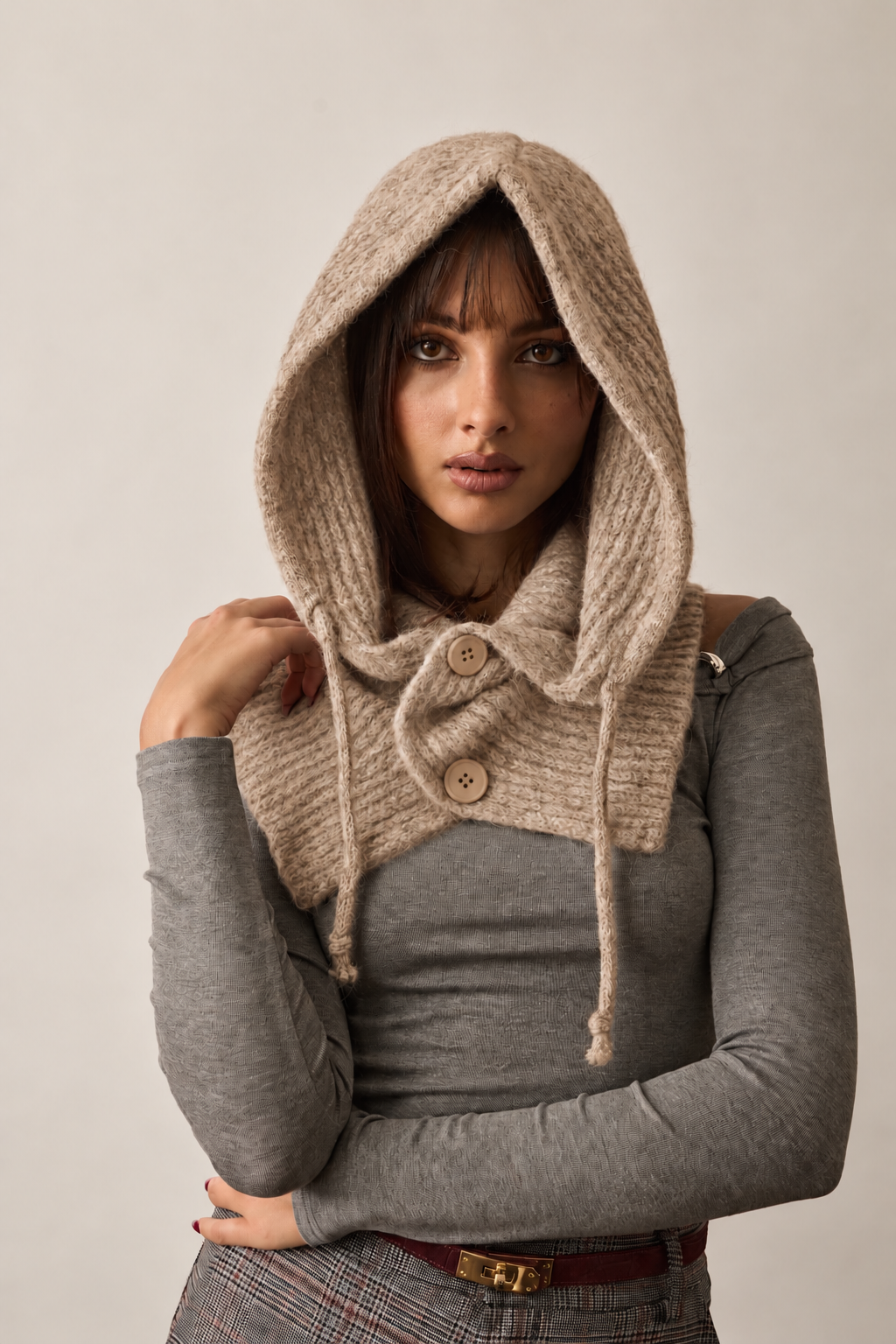 Balaclava Lana Beige|Colore:Beige
