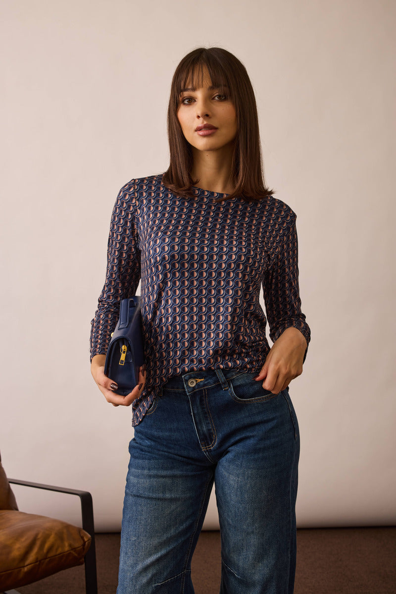 Maglia Fantasia Eclipse blu|Colore:Blu
