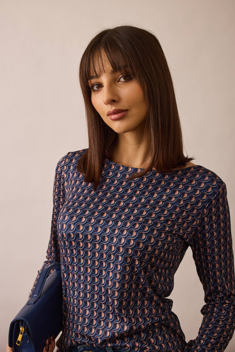 Maglia Fantasia Eclipse blu|Colore:Blu