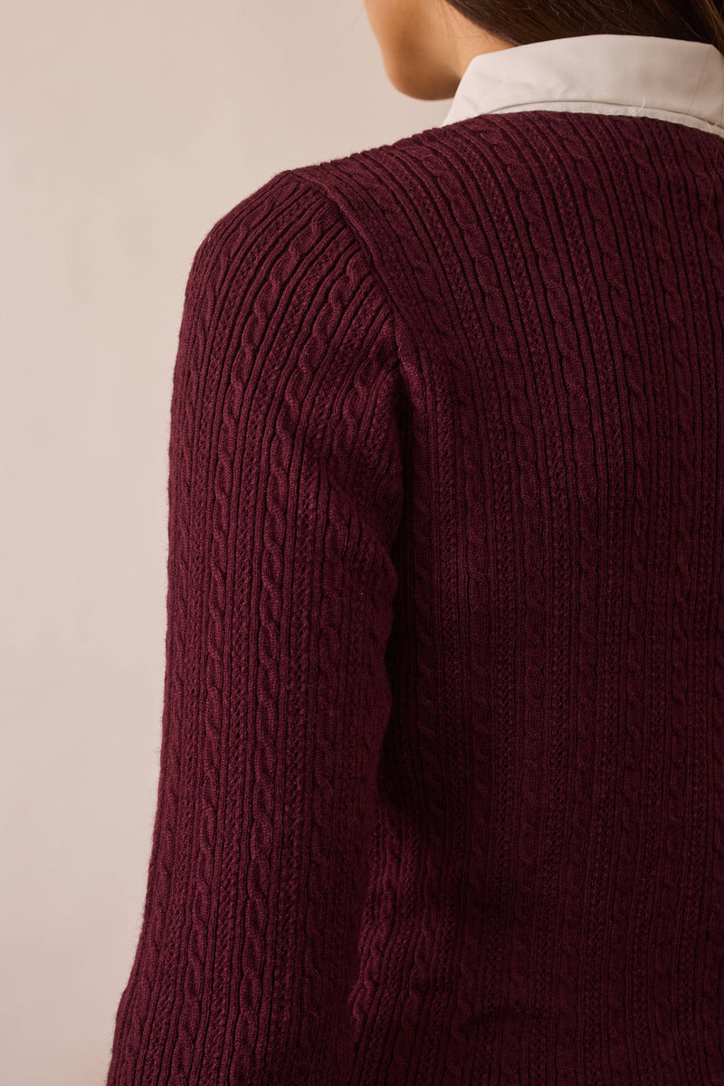Cardigan Gioiello borgogna|Colore:Borgogna
