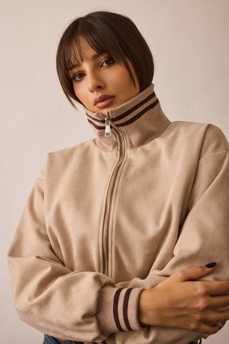 Bomber Scamosciato beige|Colore:Beige