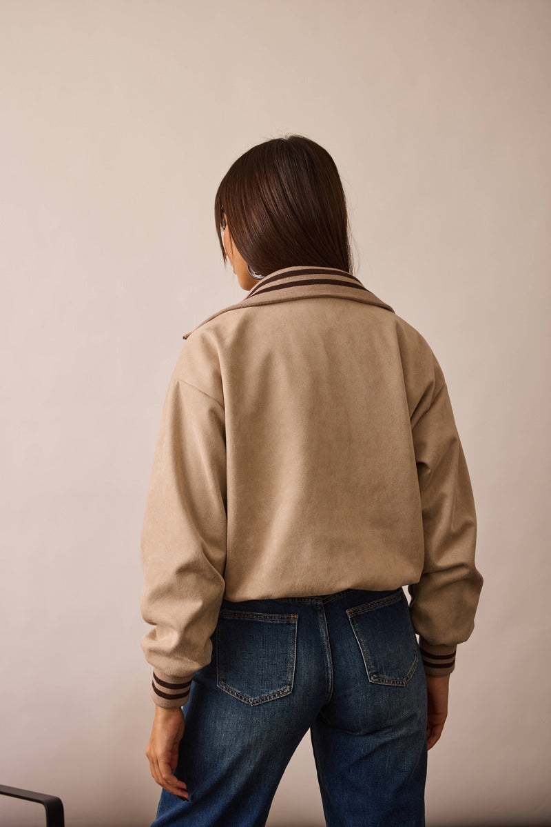 Bomber Scamosciato beige|Colore:Beige