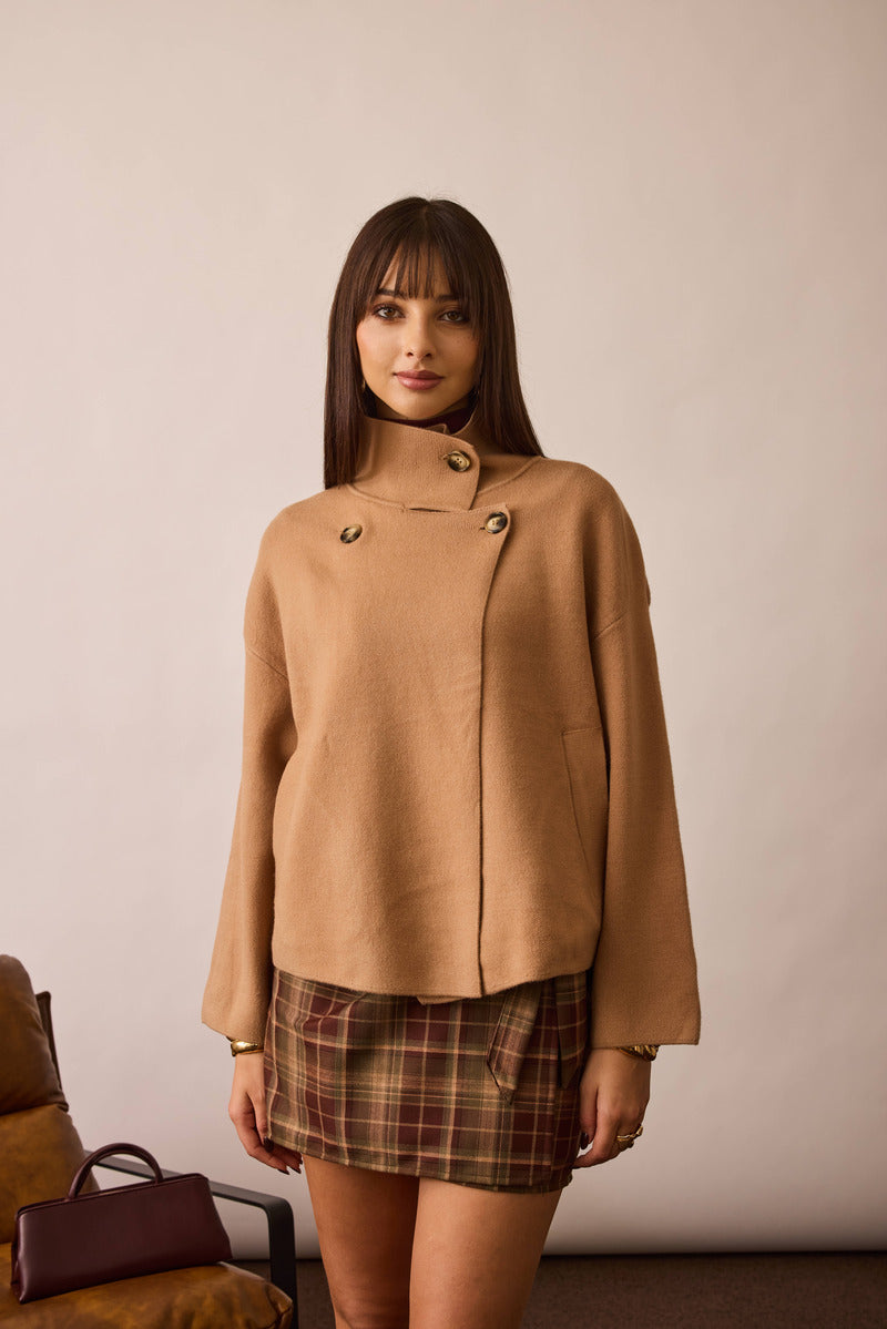 Cardigan Modello Cappa cammello|Colore:Cammello