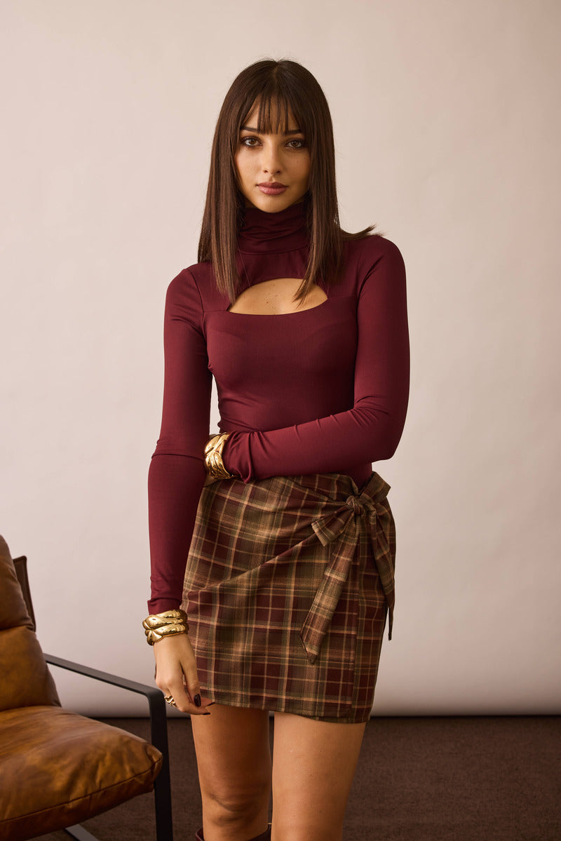Body Con Apertura borgogna|Colore:Borgogna