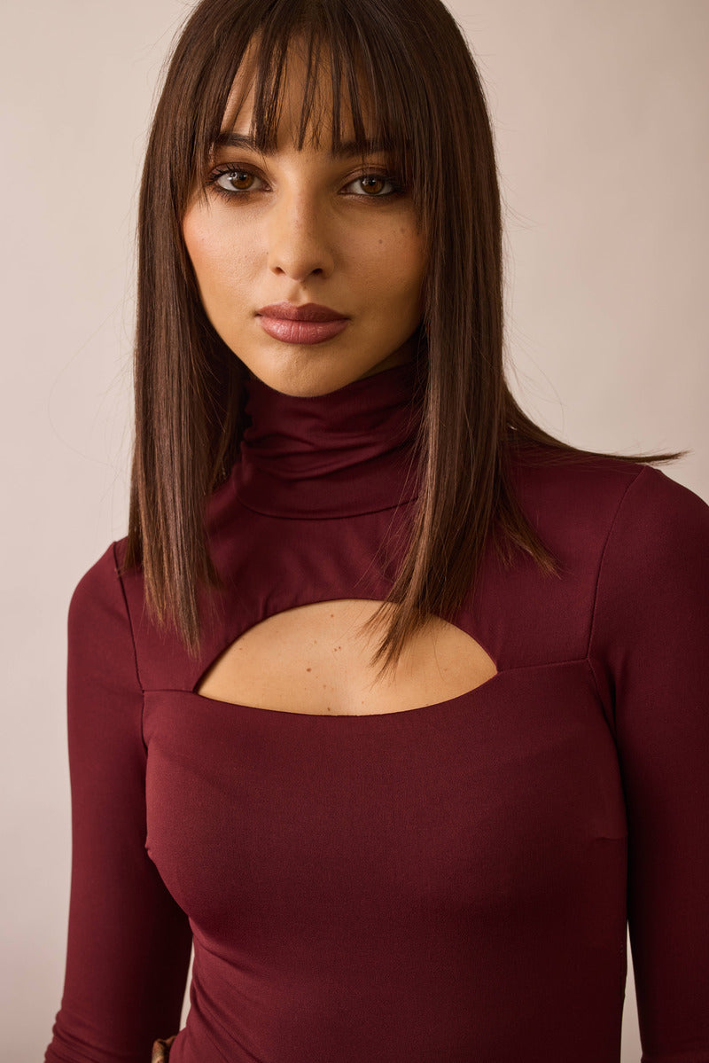Body Con Apertura borgogna|Colore:Borgogna
