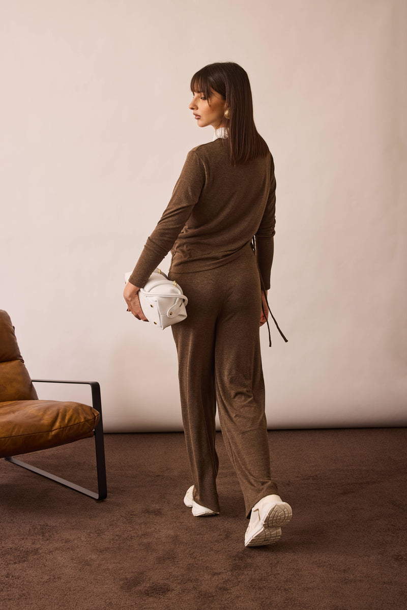 Coordinato Con Arriccio Su Lato fango|Colore:Fango