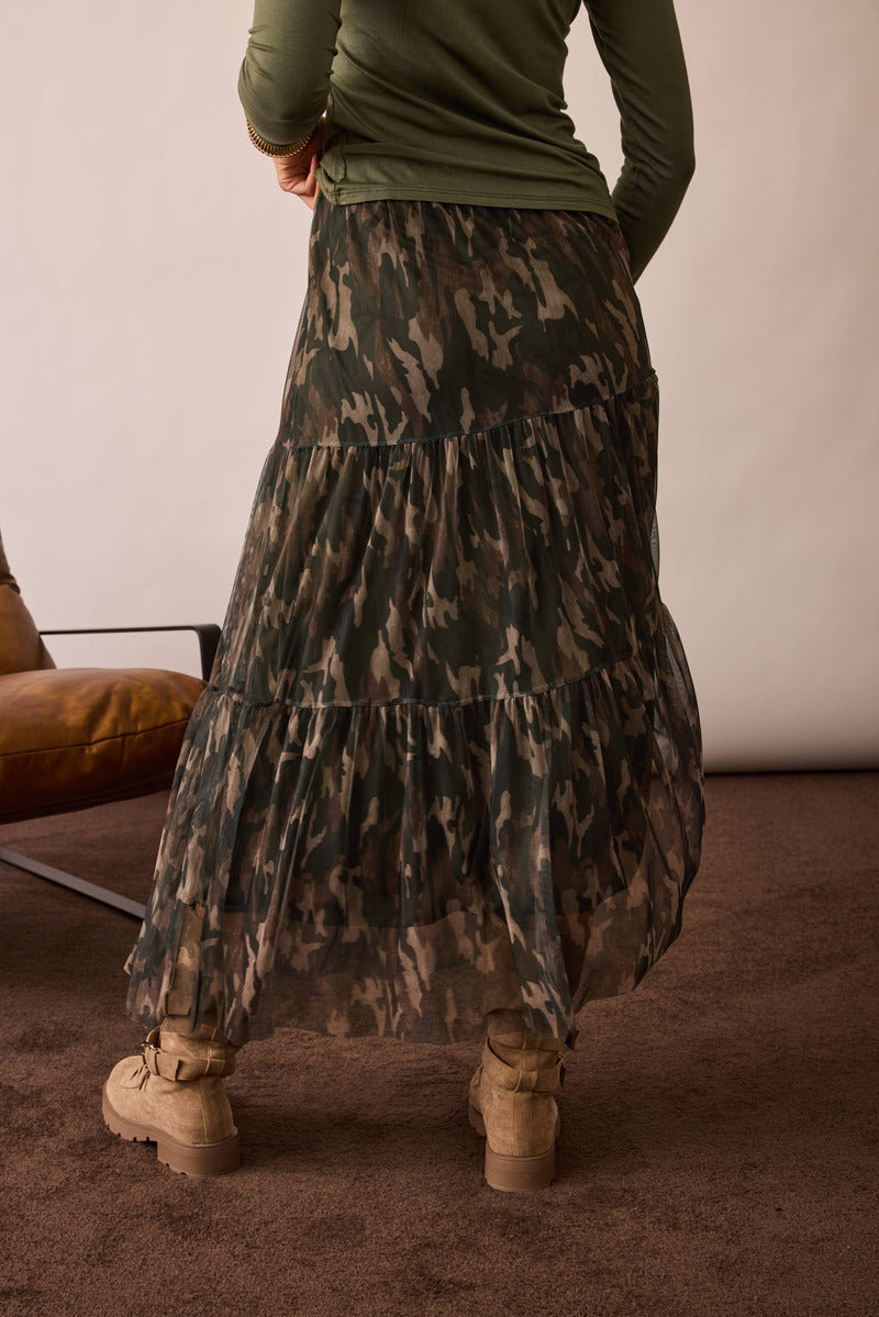 Gonna Tulle Militare verde militare|Colore:Verde militare