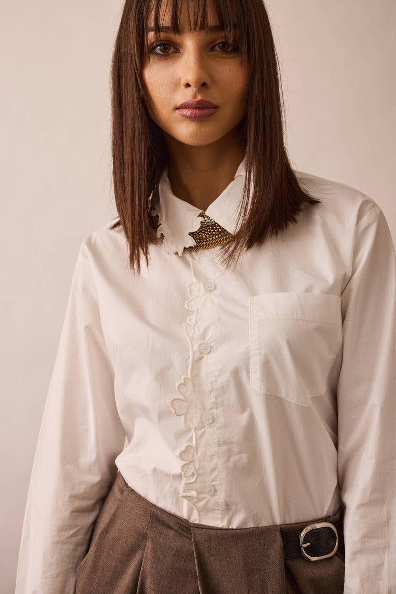 Camicia Con Ricamo bianco|Colore:Bianco