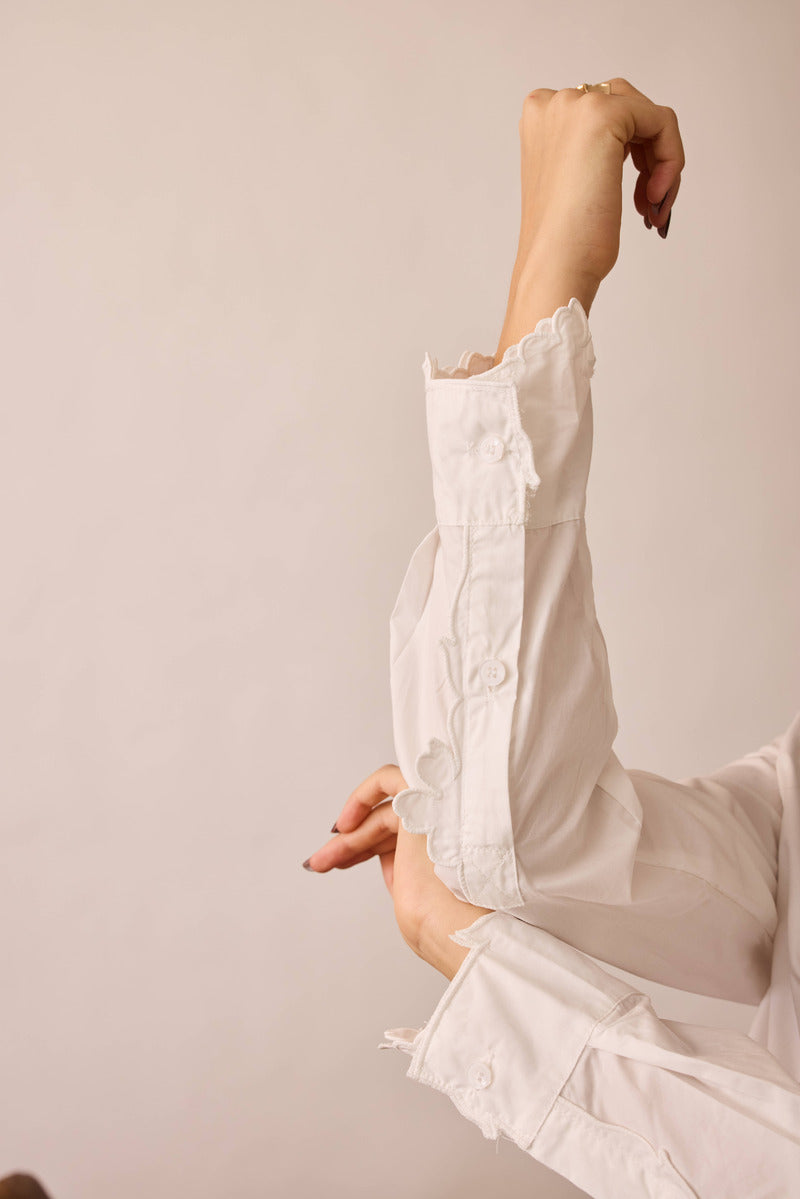 Camicia Con Ricamo bianco|Colore:Bianco