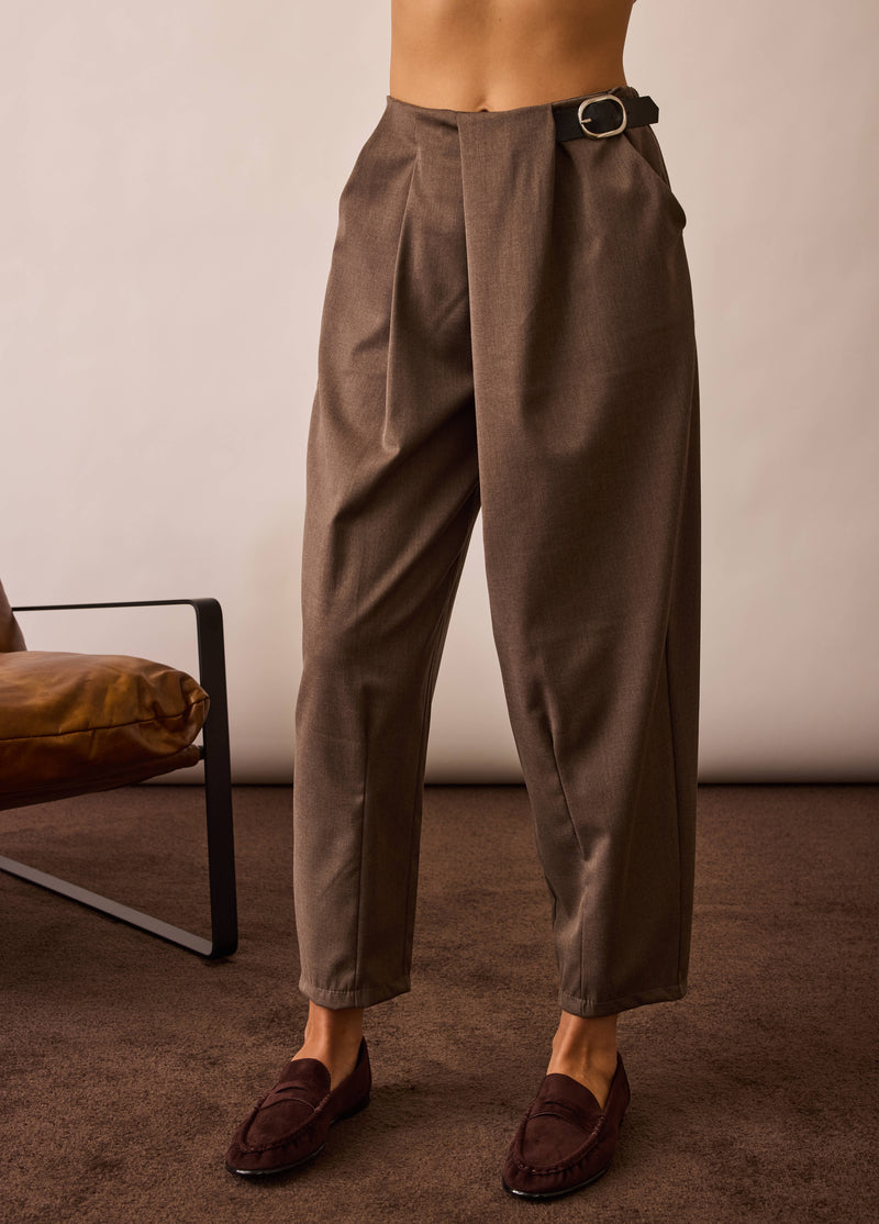 Pantalone Fibbia Laterale tortora|Colore:Tortora