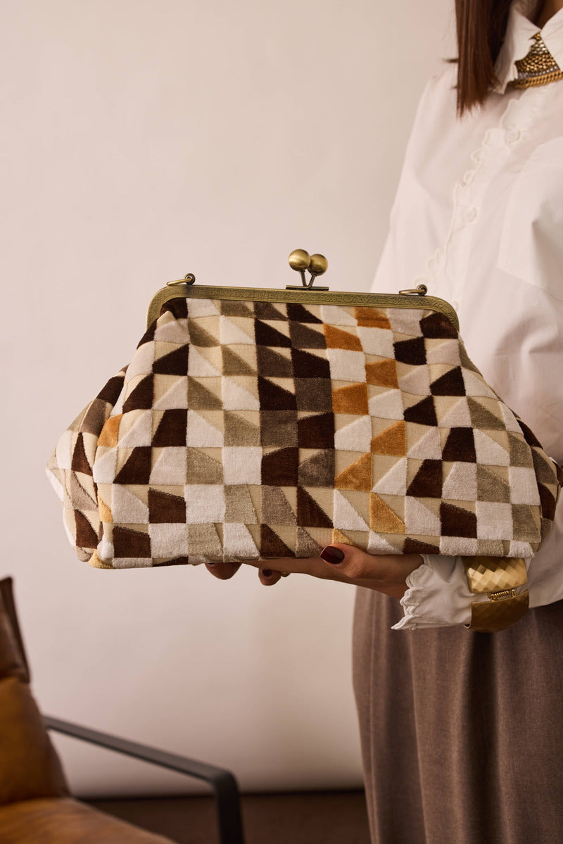 Clutch Geo beige|Colore:Beige