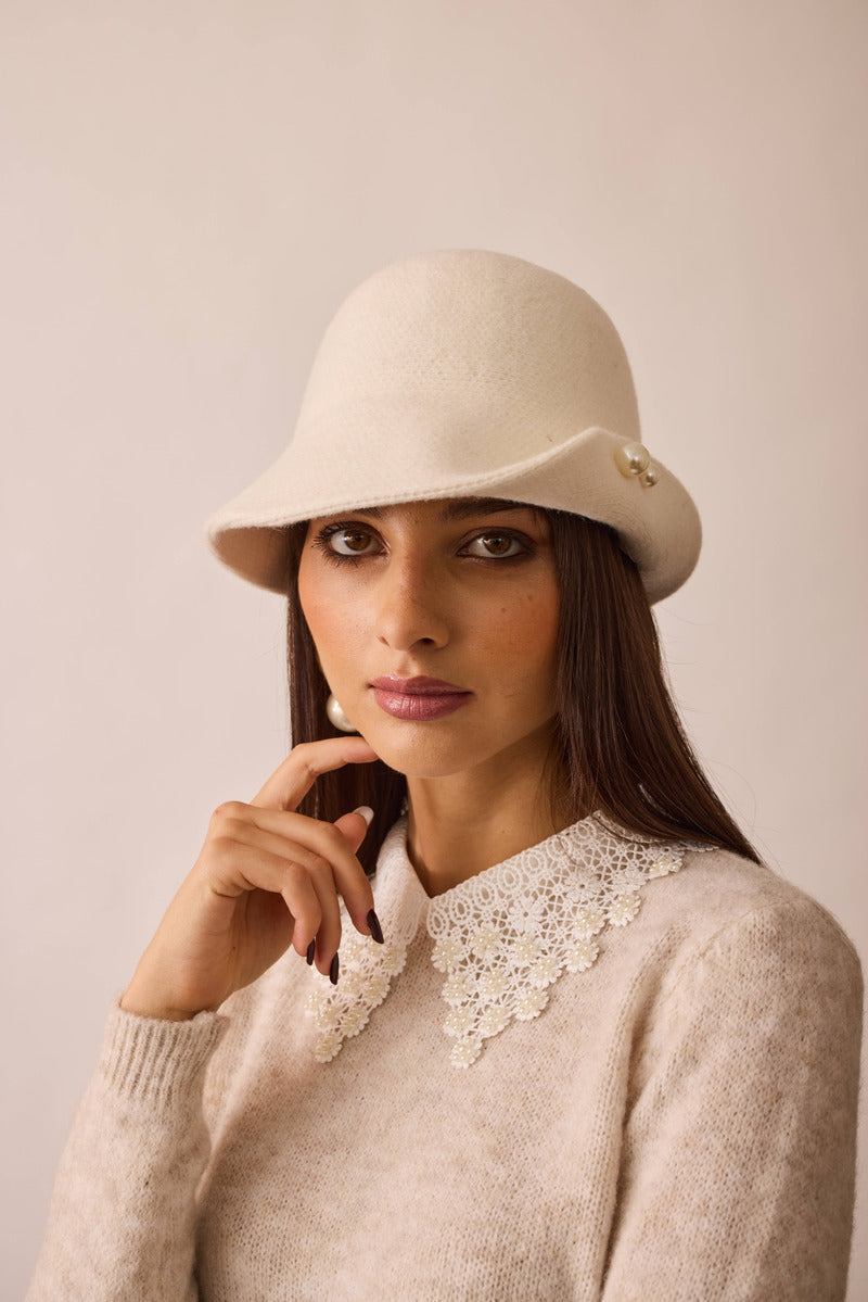 Cappello Cloche Bianco|Colore:Bianco