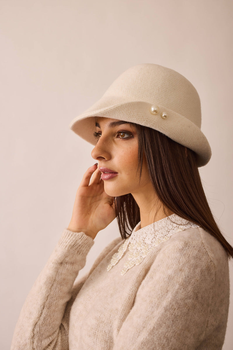 Cappello Cloche Bianco|Colore:Bianco