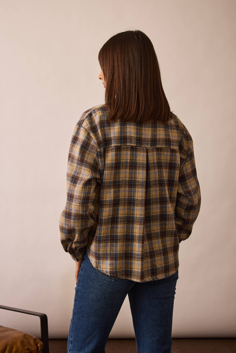 Camicia Quadri beige|Colore:Beige