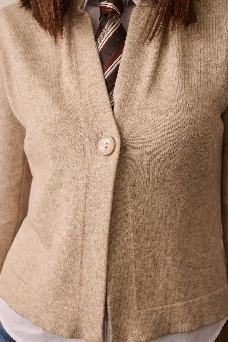 Cardigan Un Bottone beige|Colore:Beige