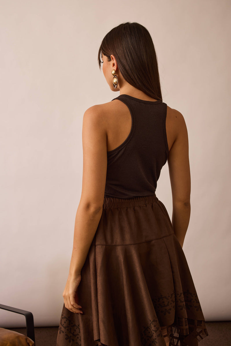 Canotta Lurex Testa di moro|Colore:Testa di moro