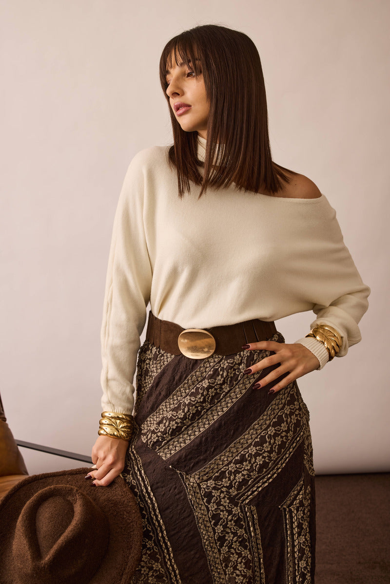 Maglia Cut Out panna|Colore:Panna