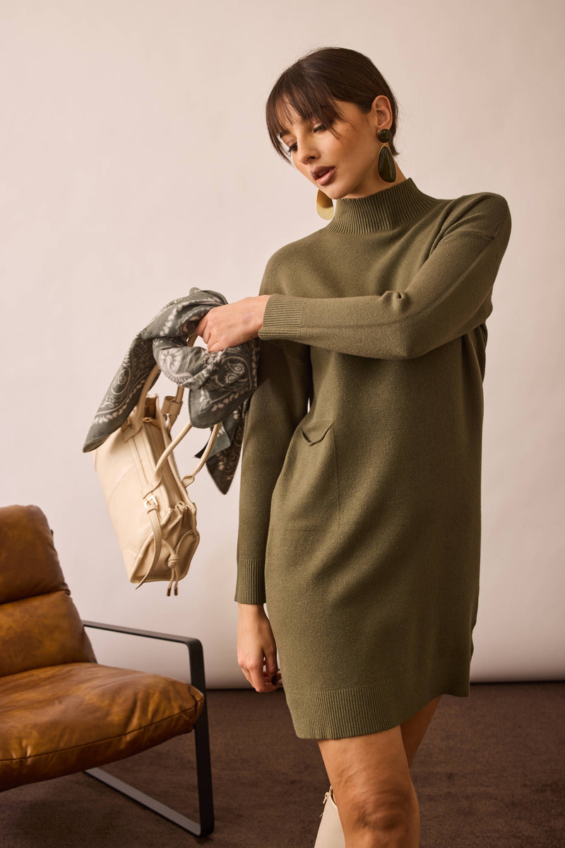 Abito Con Tasca Elly Verde militare|Colore:Verde militare