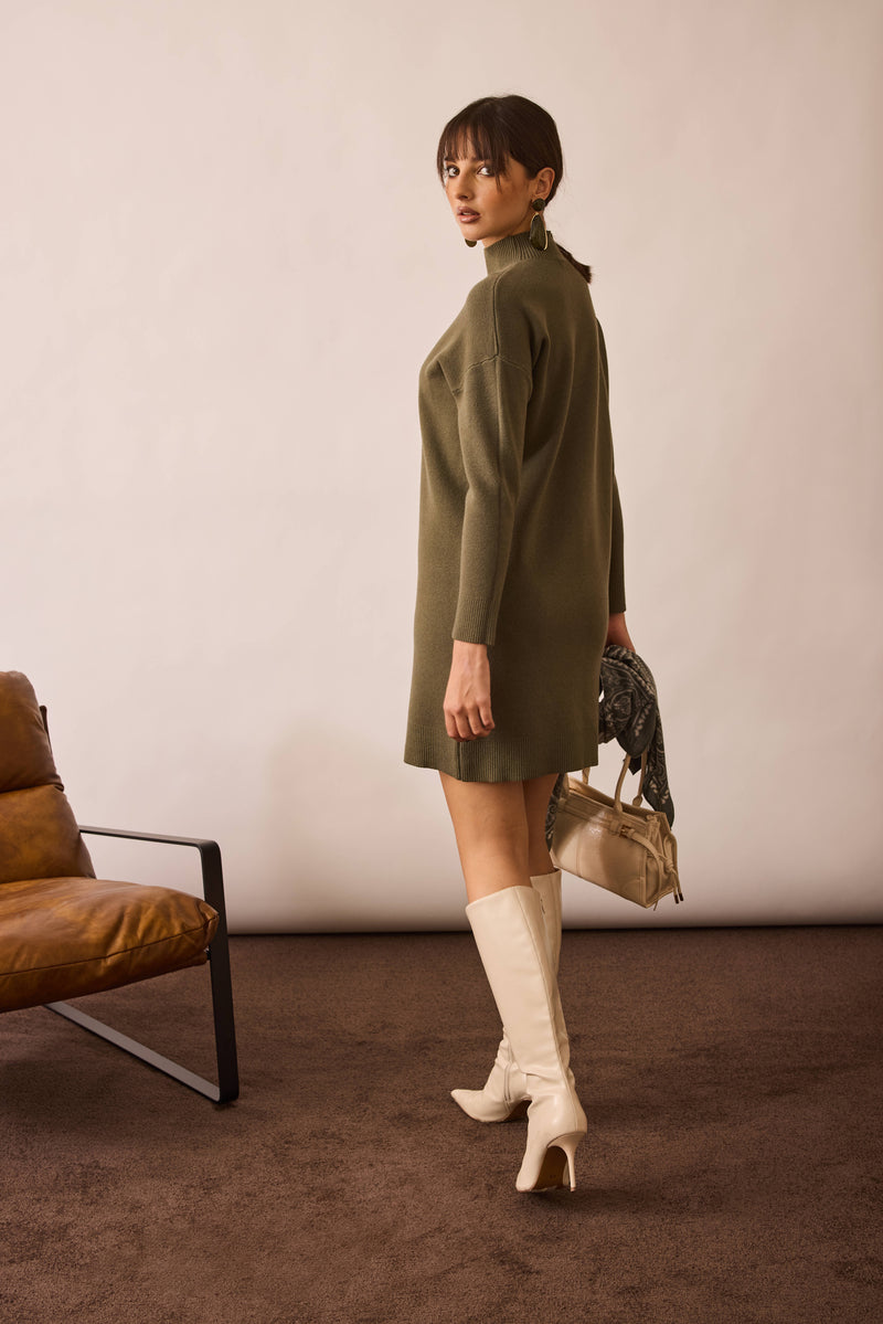 Abito Con Tasca Elly Verde militare|Colore:Verde militare