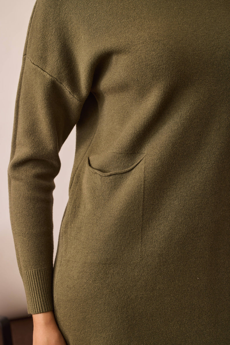 Abito Con Tasca Elly Verde militare|Colore:Verde militare