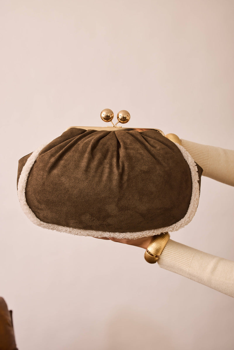 Clutch Ecopelliccia verde militare|Colore:Verde militare