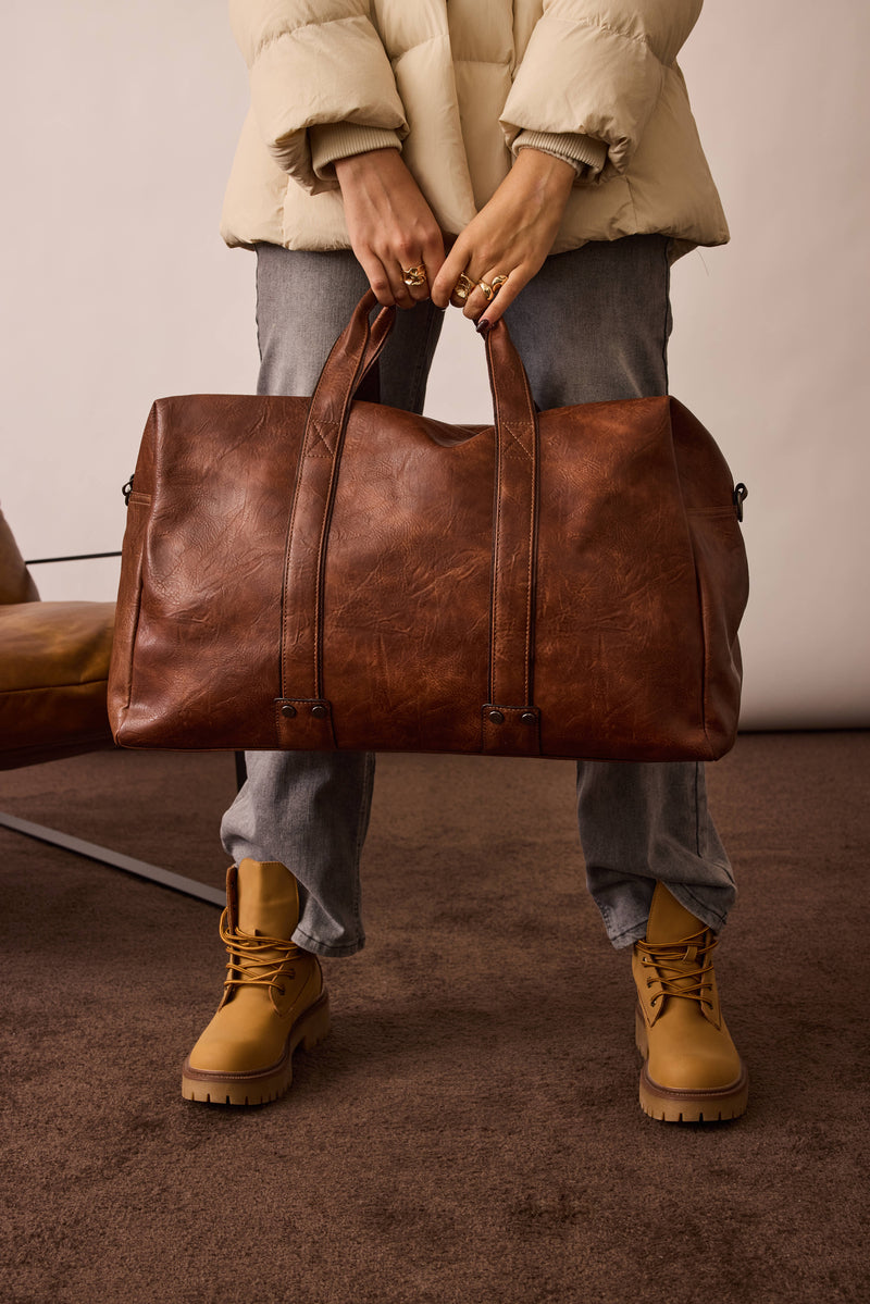 Maxi Bag Bowling cuoio scuro|Colore:Cuoio scuro