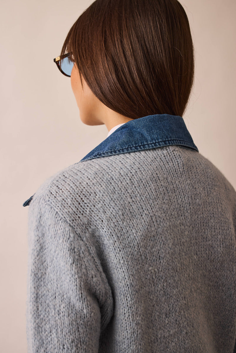 Pull Colletto Denim celeste|Colore:Celeste