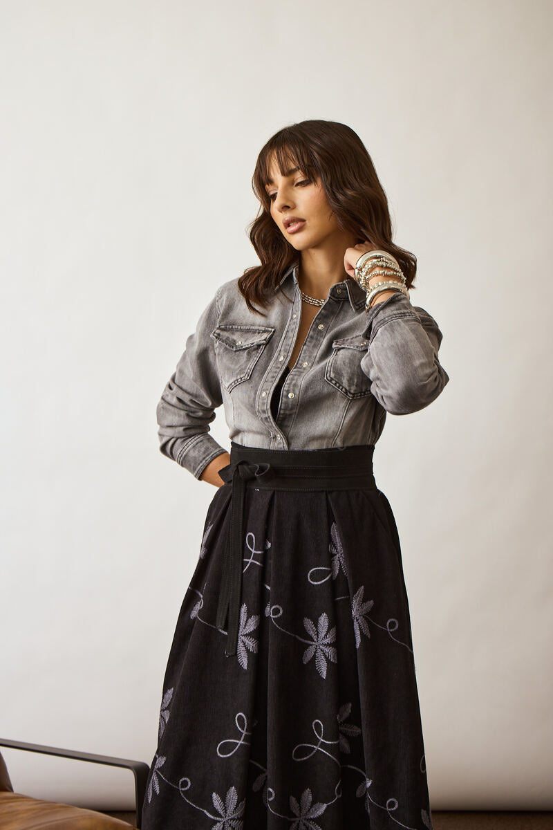 Camicia Denim denim grigio|Colore:Denim grigio