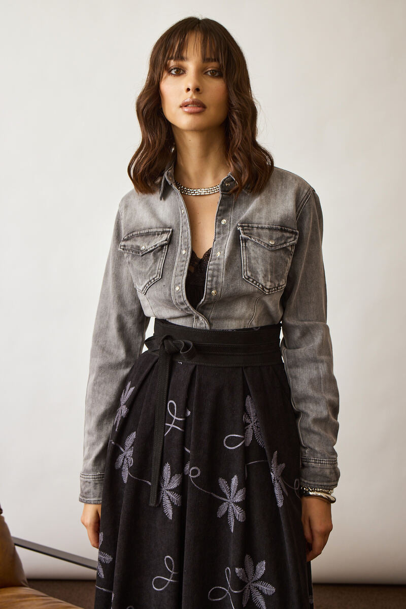 Camicia Denim denim grigio|Colore:Denim grigio
