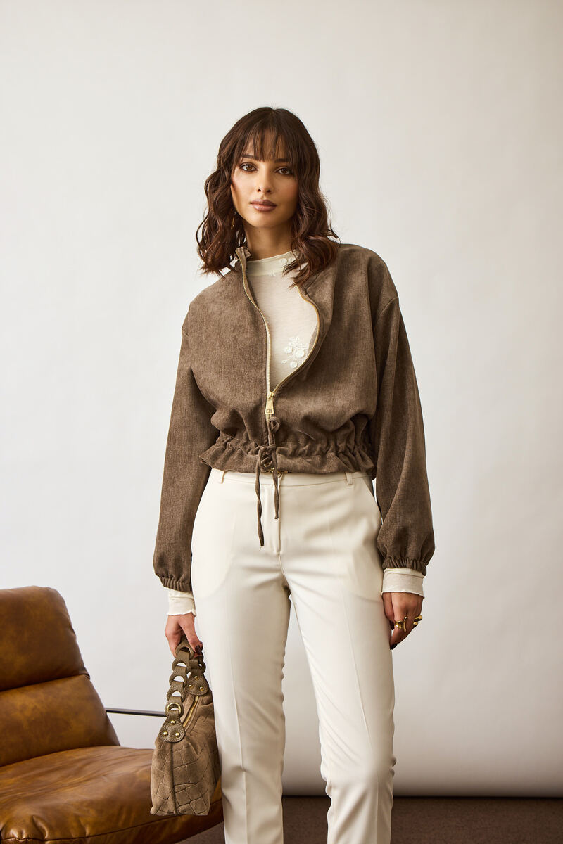 Bomber Morbido fango|Colore:Fango