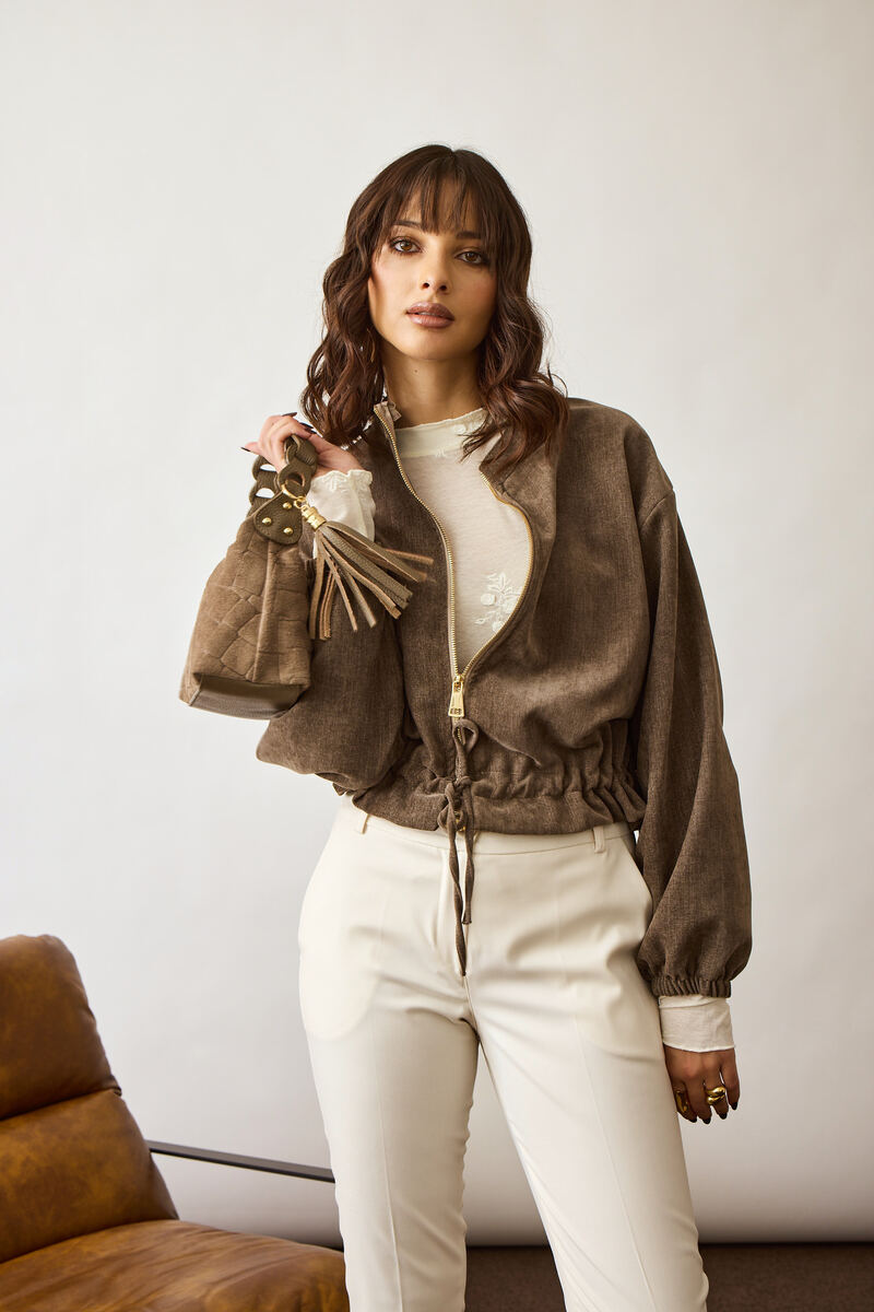 Bomber Morbido fango|Colore:Fango