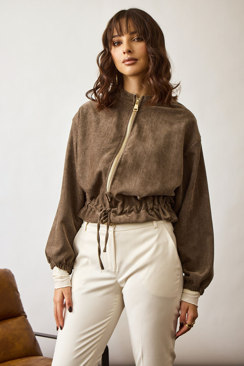 Bomber Morbido fango|Colore:Fango