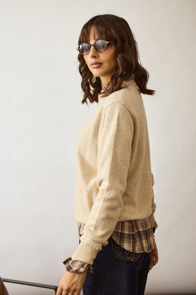 Pull Girocollo beige|Colore:Beige