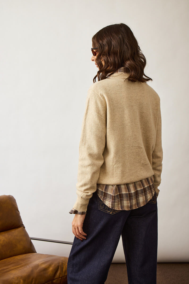 Pull Girocollo beige|Colore:Beige