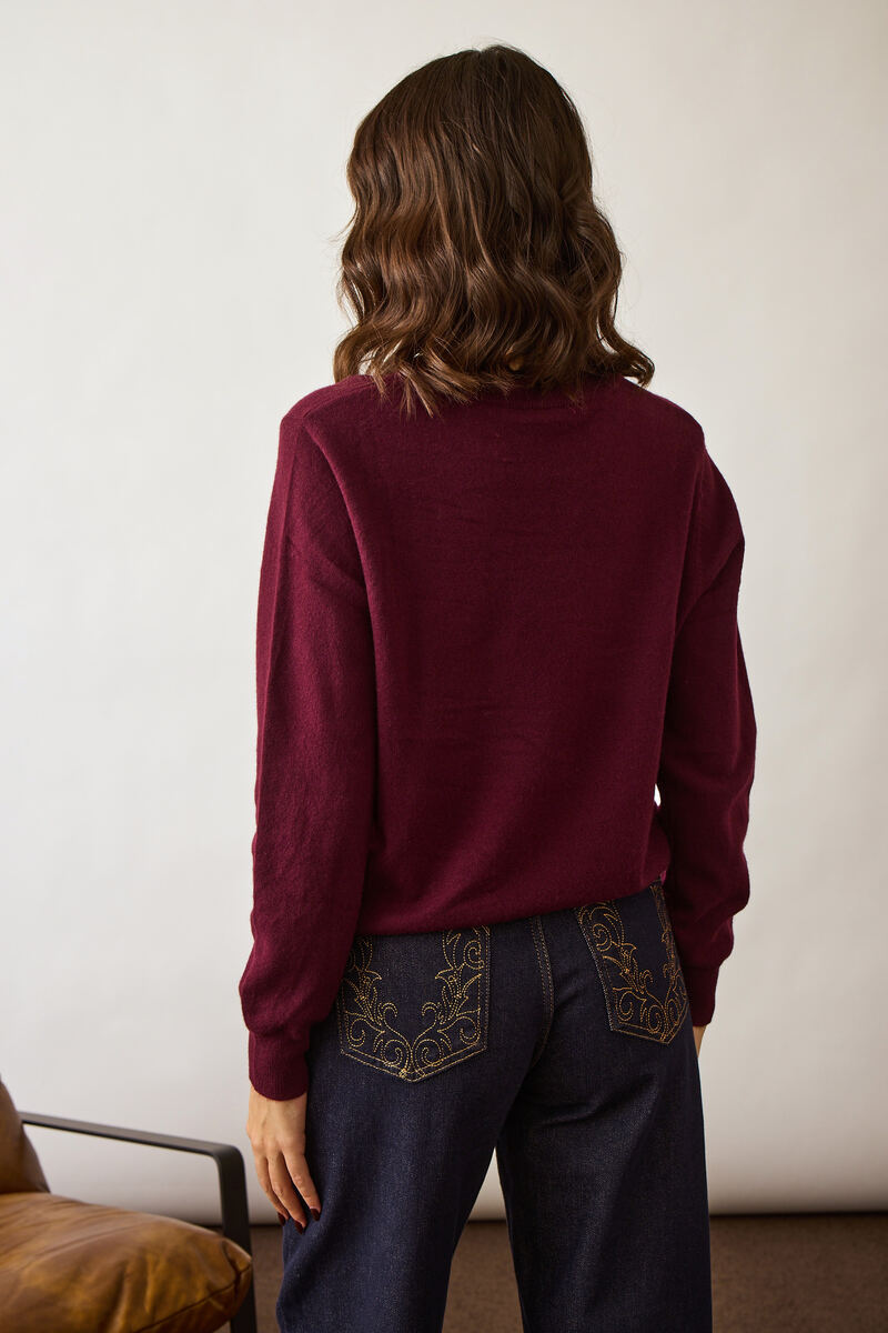 Pull Girocollo bordeaux|Colore:Bordeaux