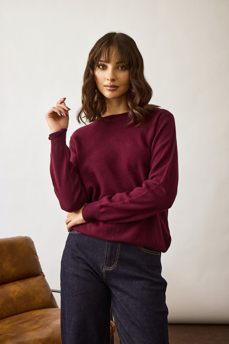 Pull Girocollo bordeaux|Colore:Bordeaux