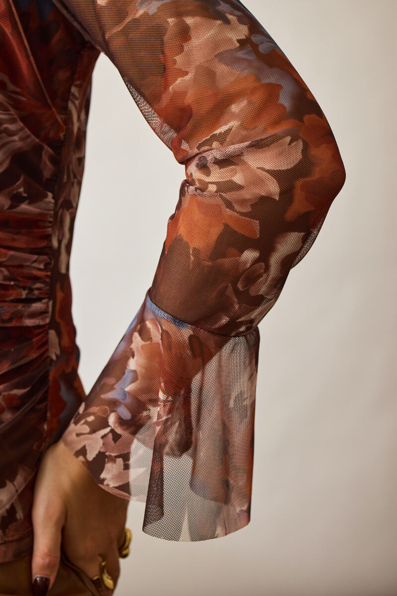 Maglia Tulle Flora cacao|Colore:Cacao
