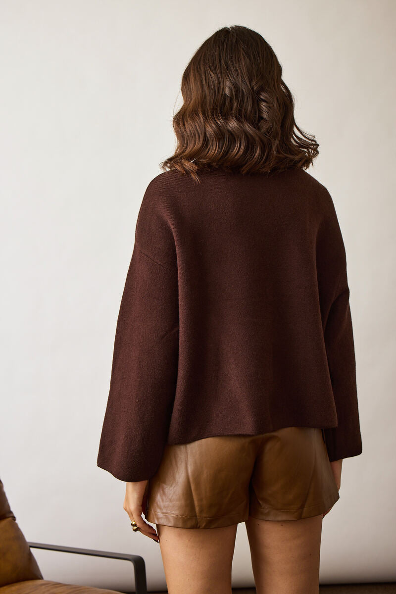Cardigan Modello Cappa Testa di moro|Colore:Testa di moro