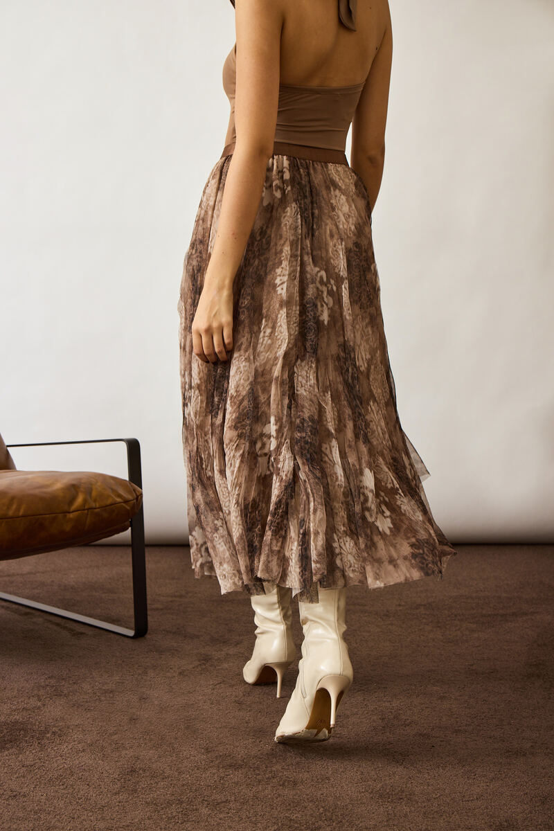 Gonna Fantasia Tulle fango|Colore:Fango